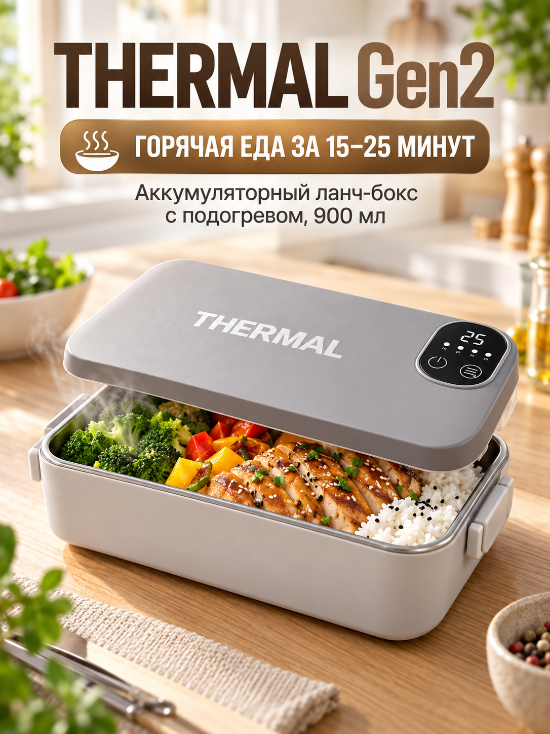 Беспроводной ланч-бокс с подогревом THERMAL Gen2